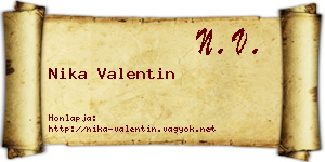 Nika Valentin névjegykártya